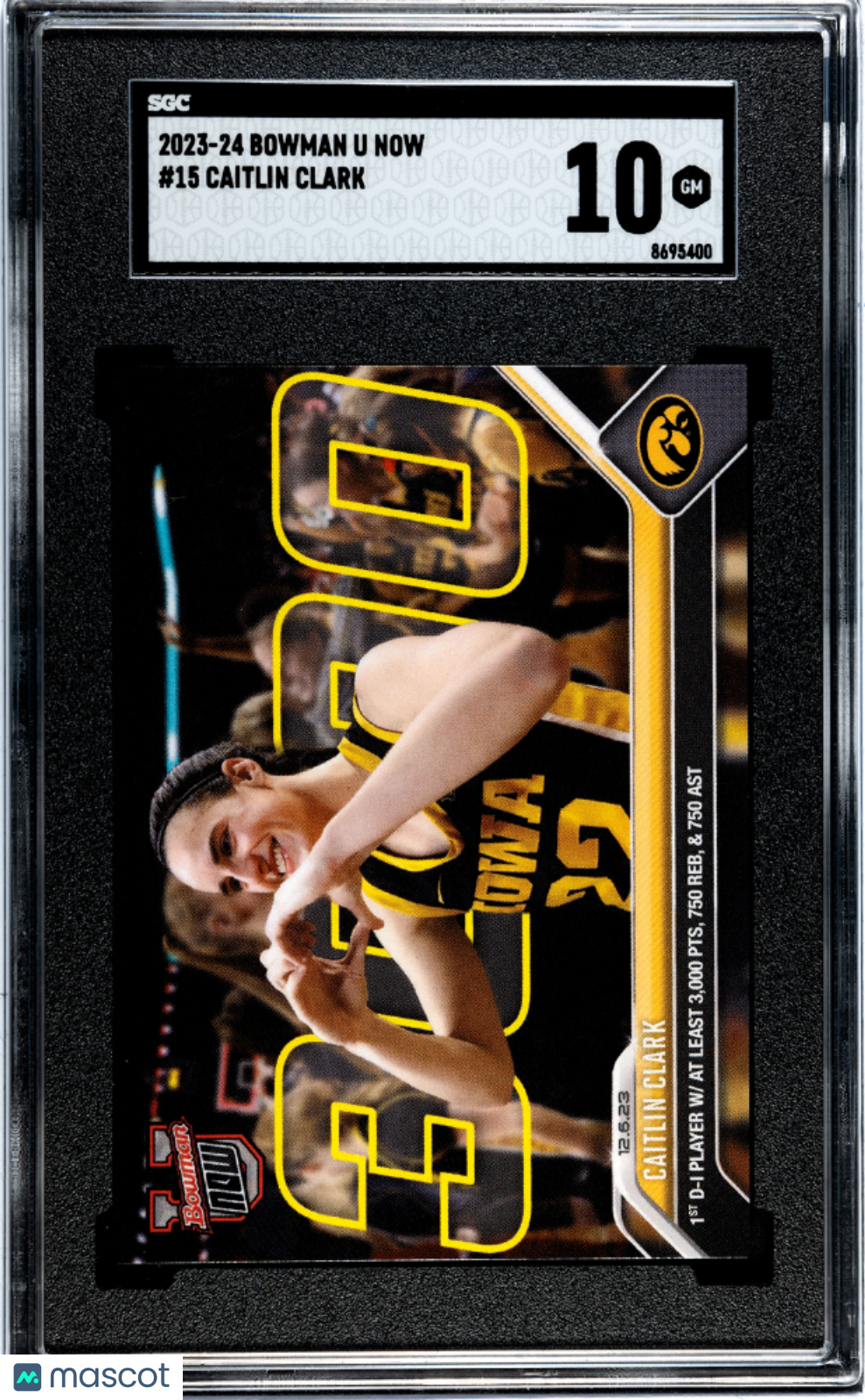 2023 Bowman U Now Caitlin Clark #15 SGC 10