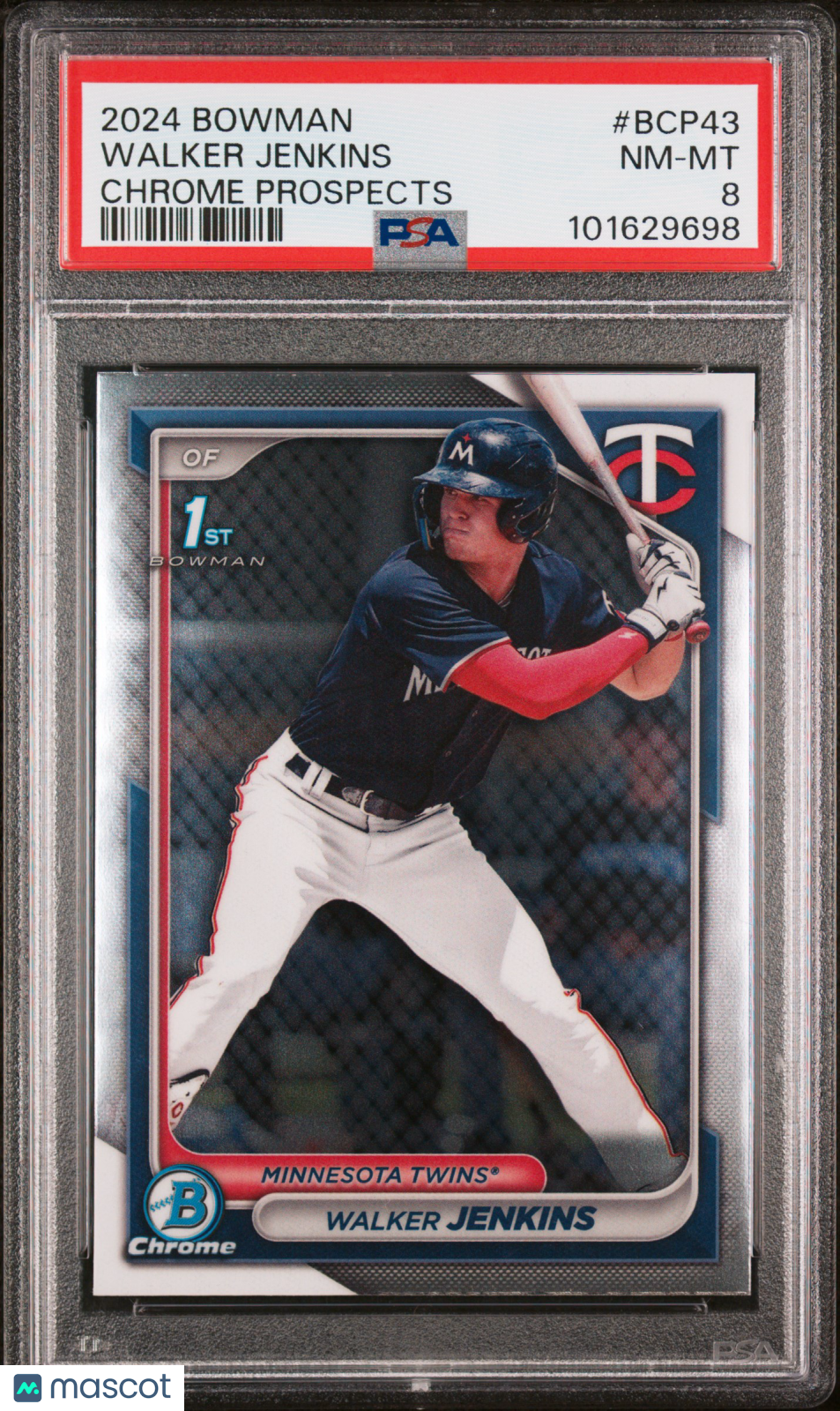 2024 Bowman Chrome Prospects Walker Jenkins #BCP43 PSA 8