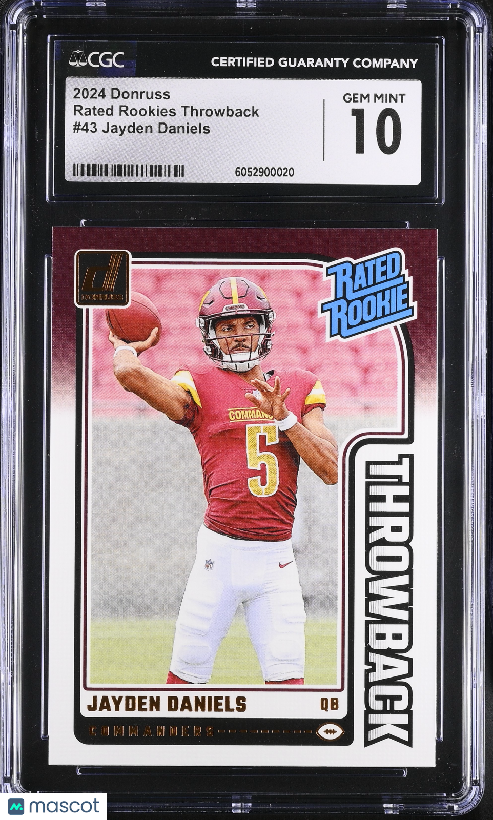 2024 Donruss Jayden Daniels #43 Rated Rookies Throwback CGC 10