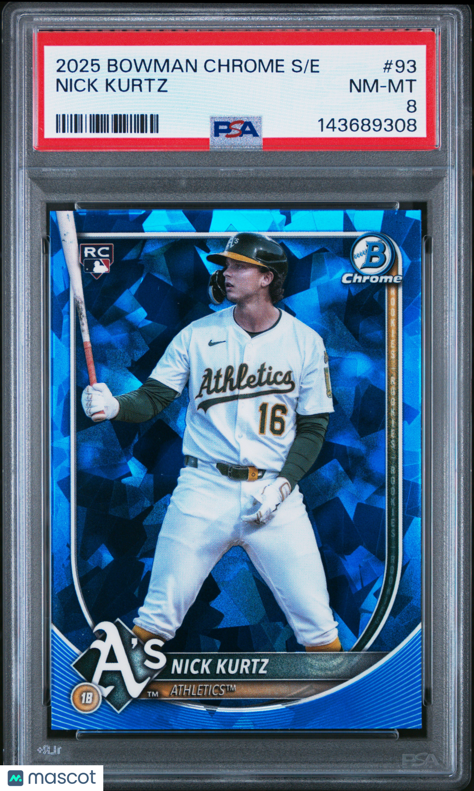 2025 Bowman Chrome Sapphire Edition Nick Kurtz #93 PSA 8