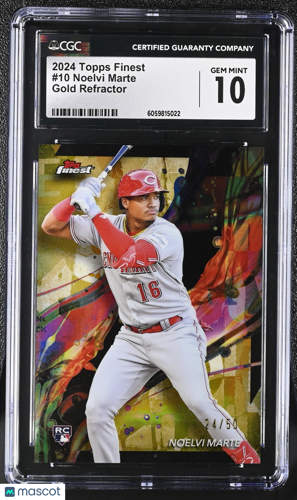 2024 Topps Finest Noelvi Marte #10 Gold Refractor /50 CGC 10